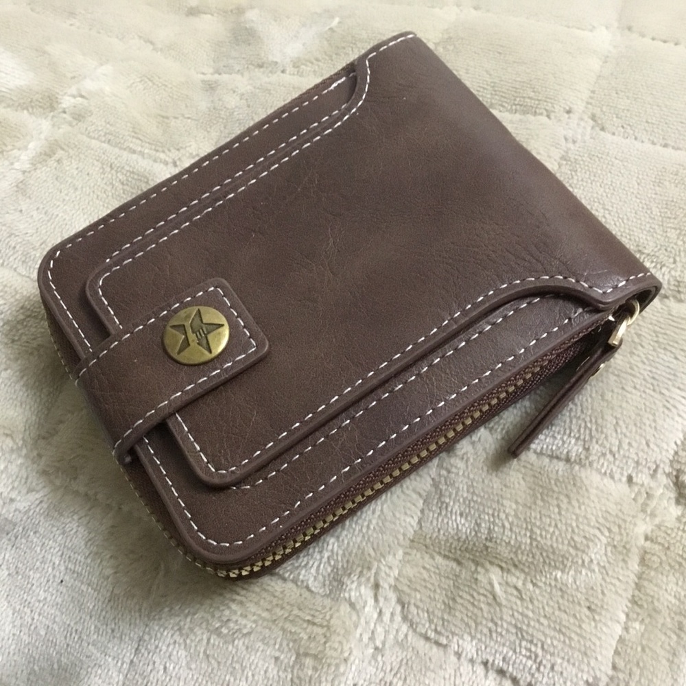 Simple Brown Faux Leather Wallet